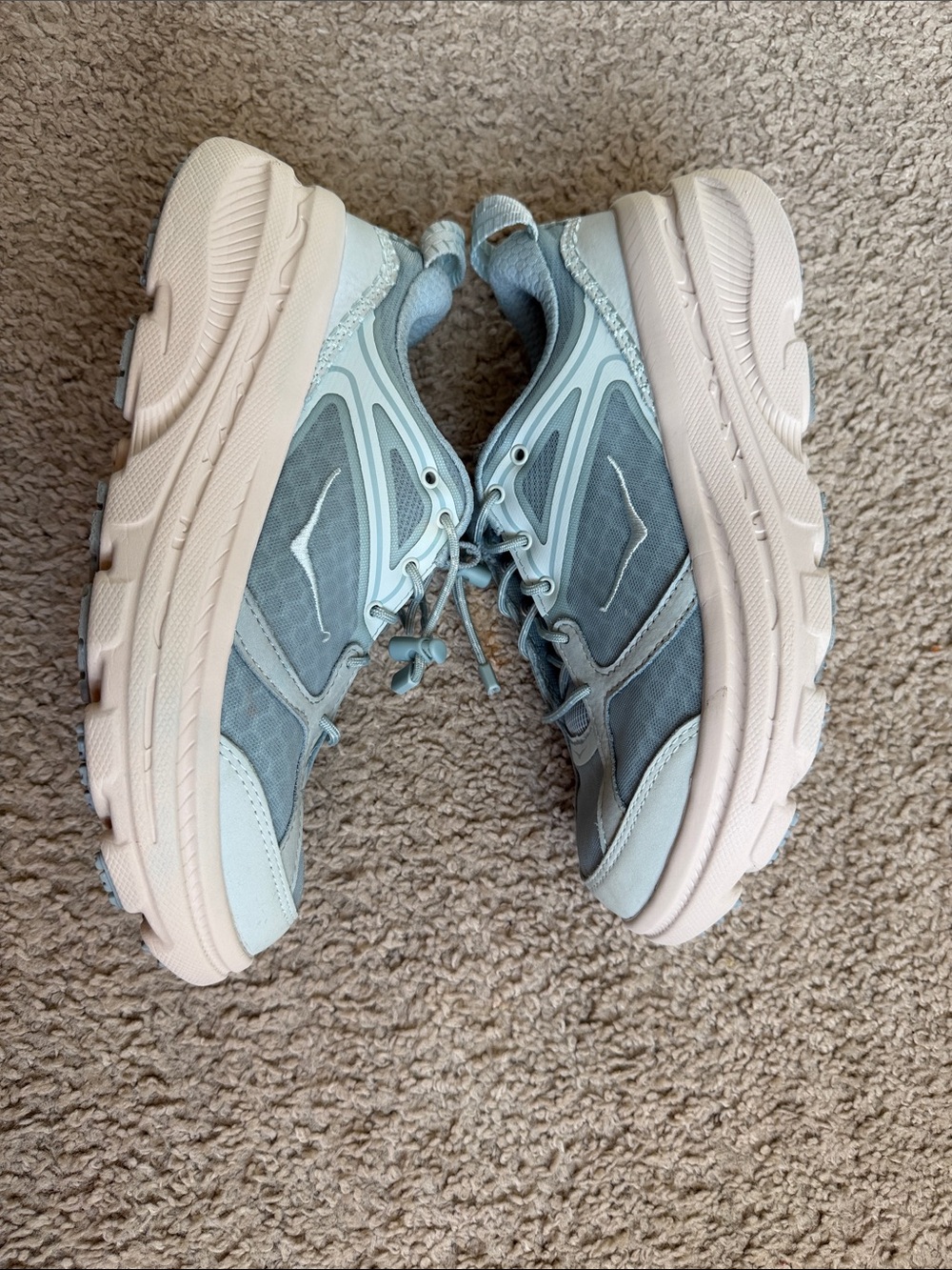 Hoka One One u BONDI B3LS Women's Sneakers in Light Blue and Cream